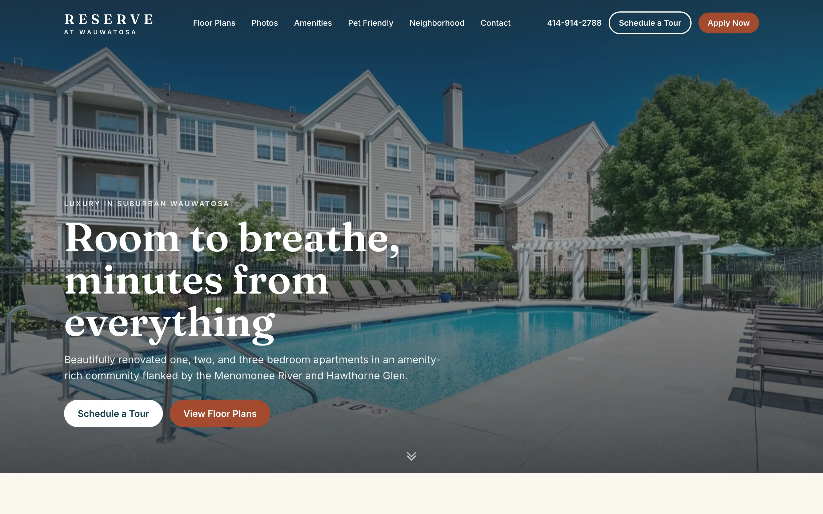 The rebuilt community site as a renter sees it