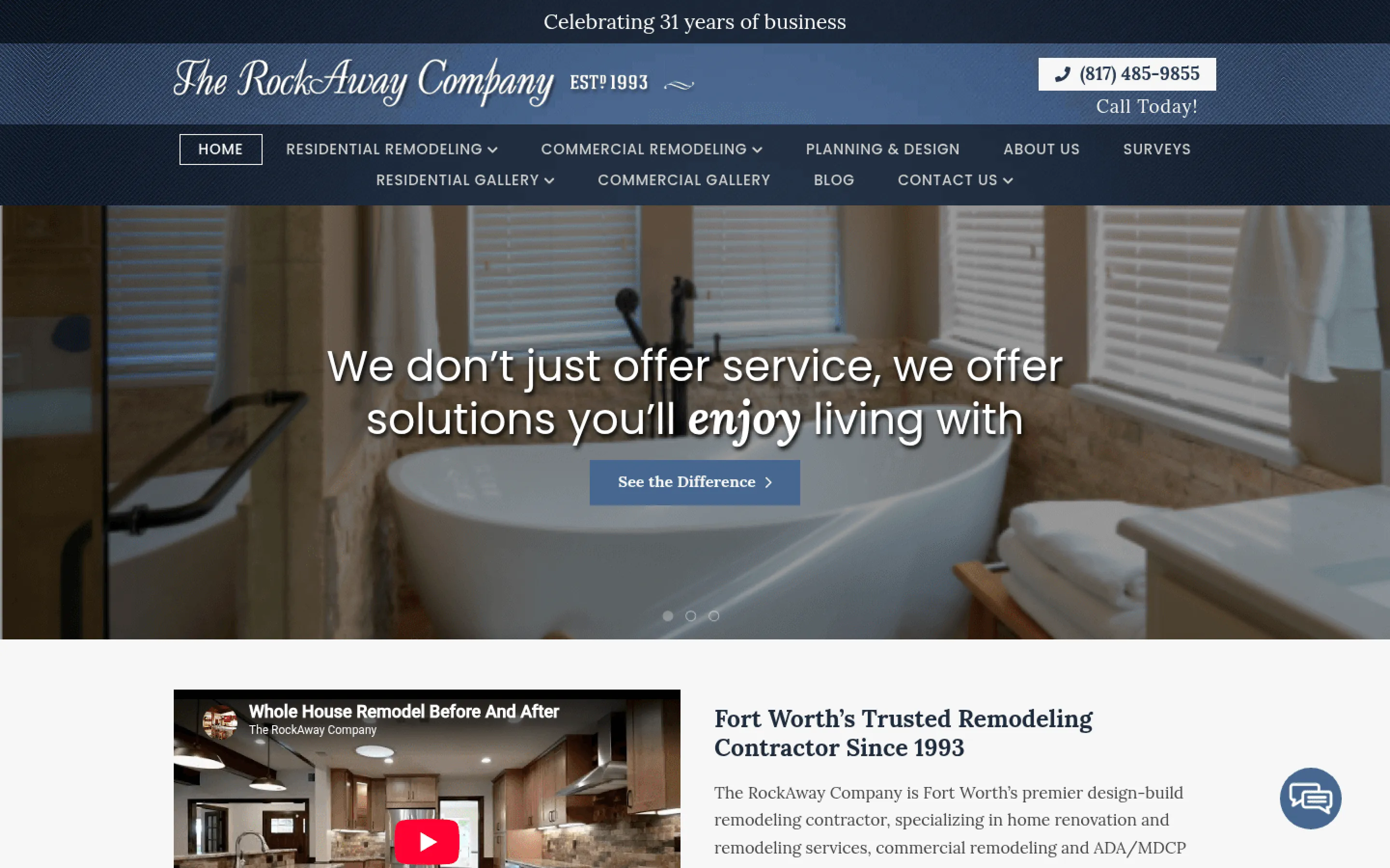 An older business website, before the rebuild